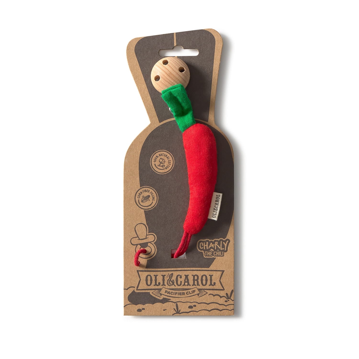 Charly the Chili Pacifier Clip - Oli&Carol