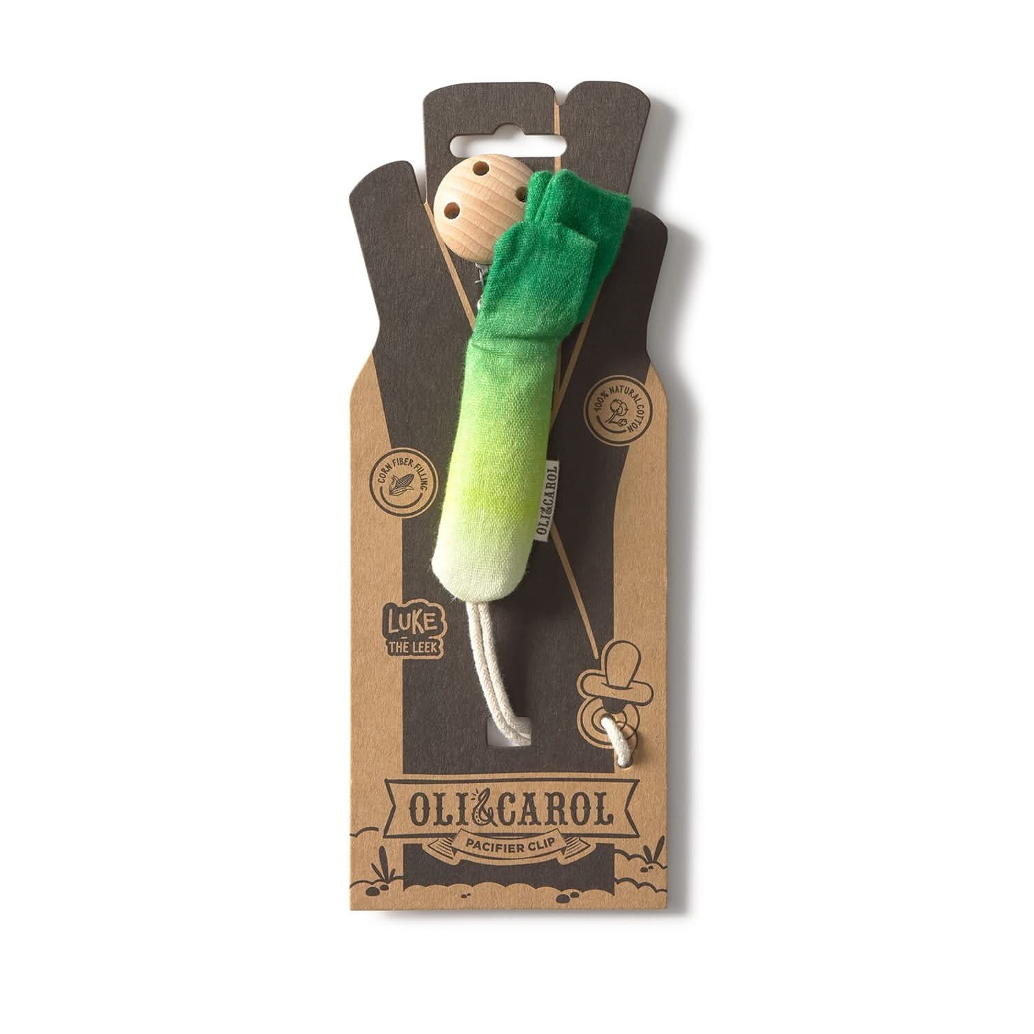 Luke the Leek Pacifier Clip - Oli&Carol