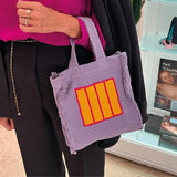 Fabric Handbag Purple Cell - Oli&Carol