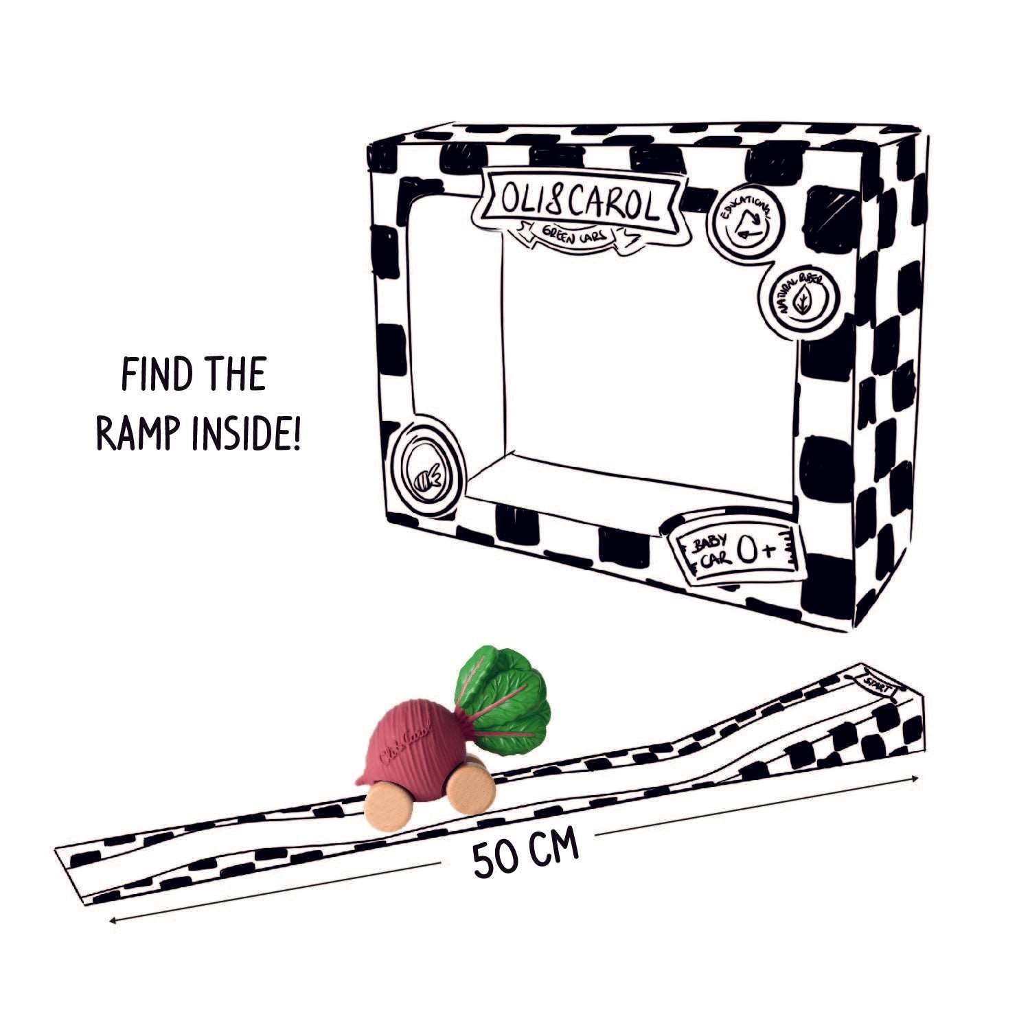 Betty The Beetroot Baby Car Toy - Oli&Carol
