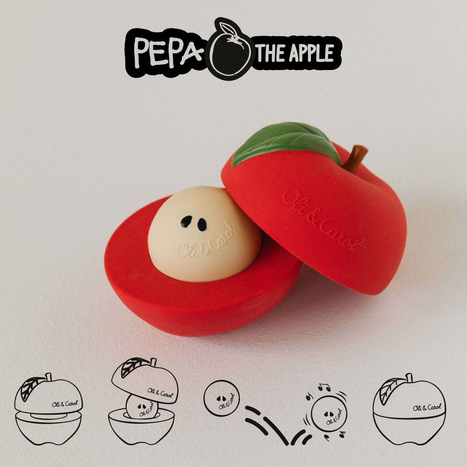 Apple Stacking Toy & Rattle Ball - Oli&Carol