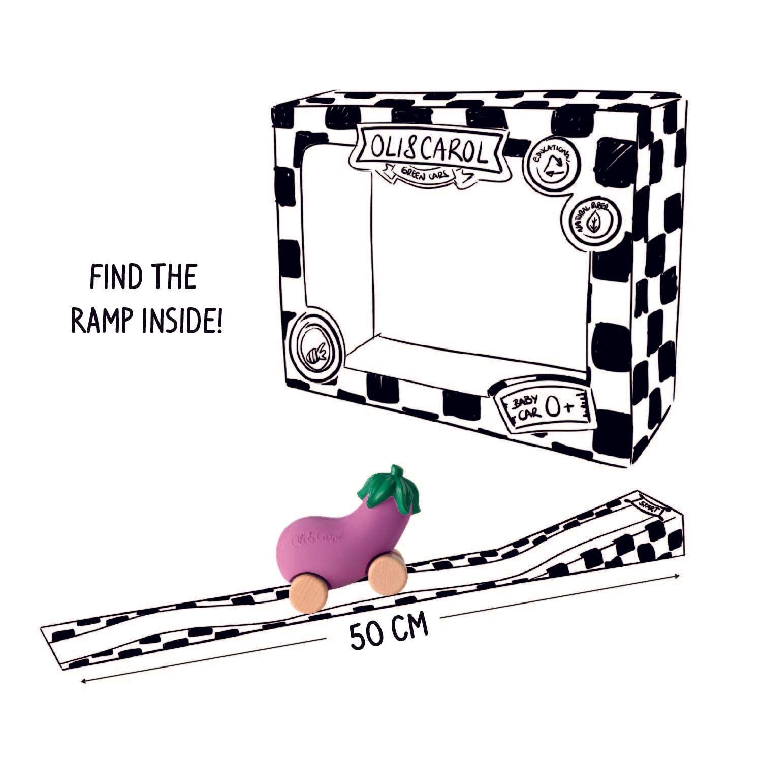 Emma The Eggplant Baby Car Toy - Oli&Carol