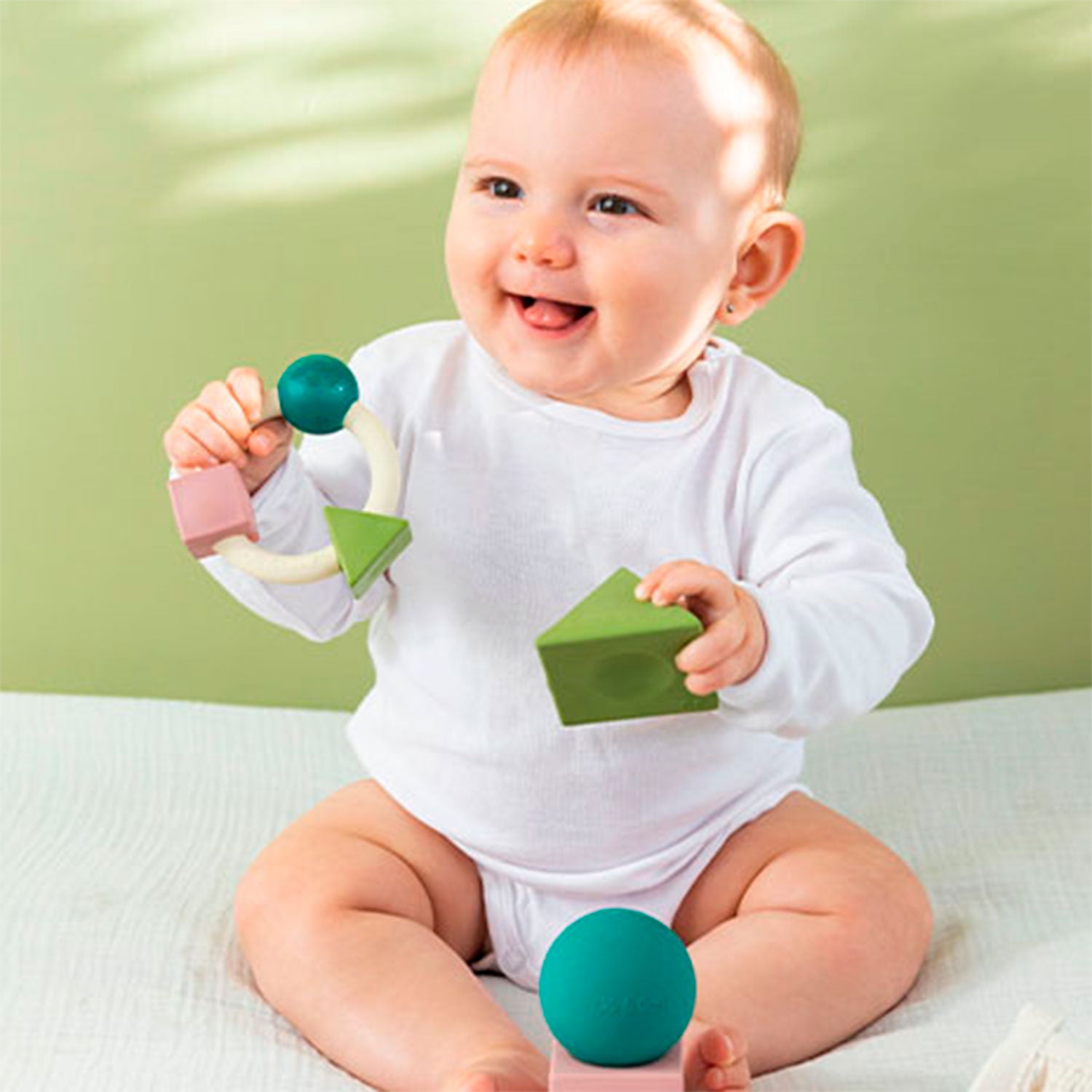 Teething Ring Soft Colors Baby Teether - Oli&Carol