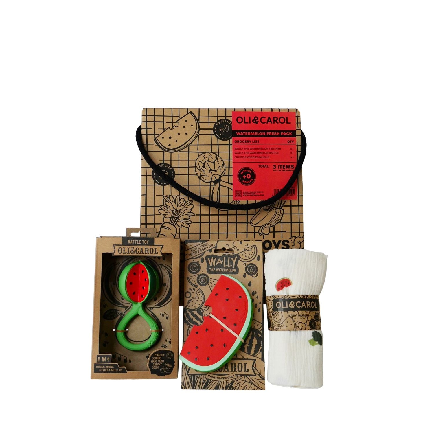 3 months Old Baby Gift Set Watermelon Fresh - Oli&Carol